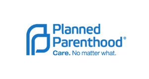 A blue and white logo for planned parenthood.